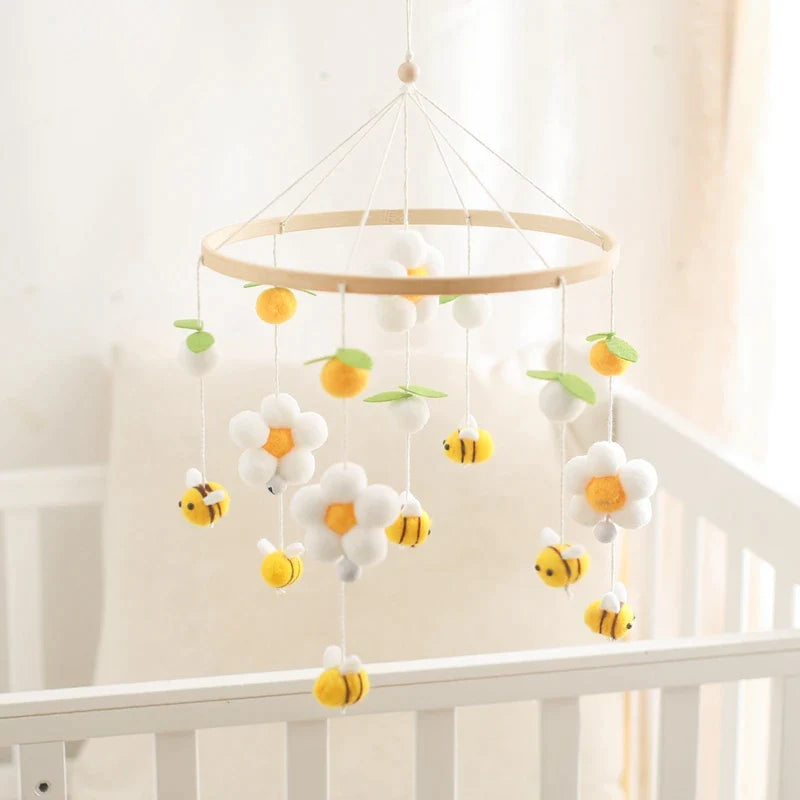 Mobile Bébé Abeille - Jaune - Jouet En bois bébé