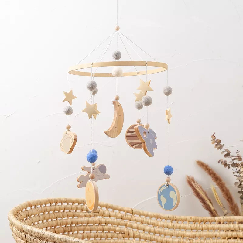 Mobile Bébé Bois Galaxy Lune - Mobile bébé
