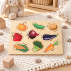 Puzzle en bois Montessori dès 1 an - légumes