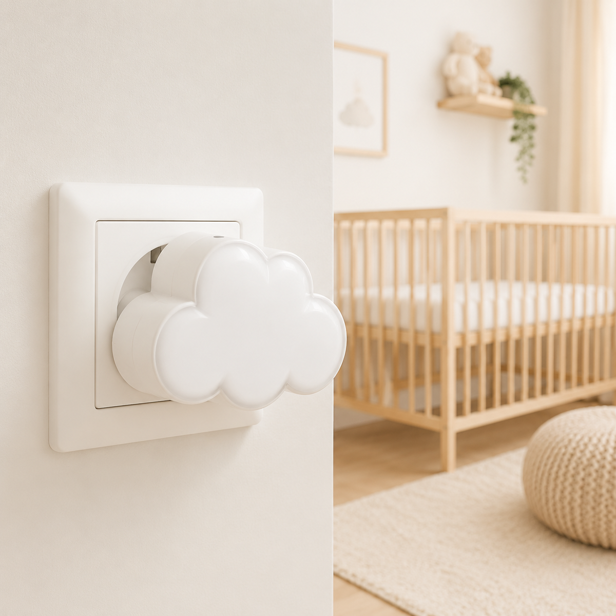 Veilleuse bébé nuage éteinte automatiquement à la lumière du jour