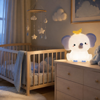 Veilleuse éléphant dans une décoration de chambre de bébé
