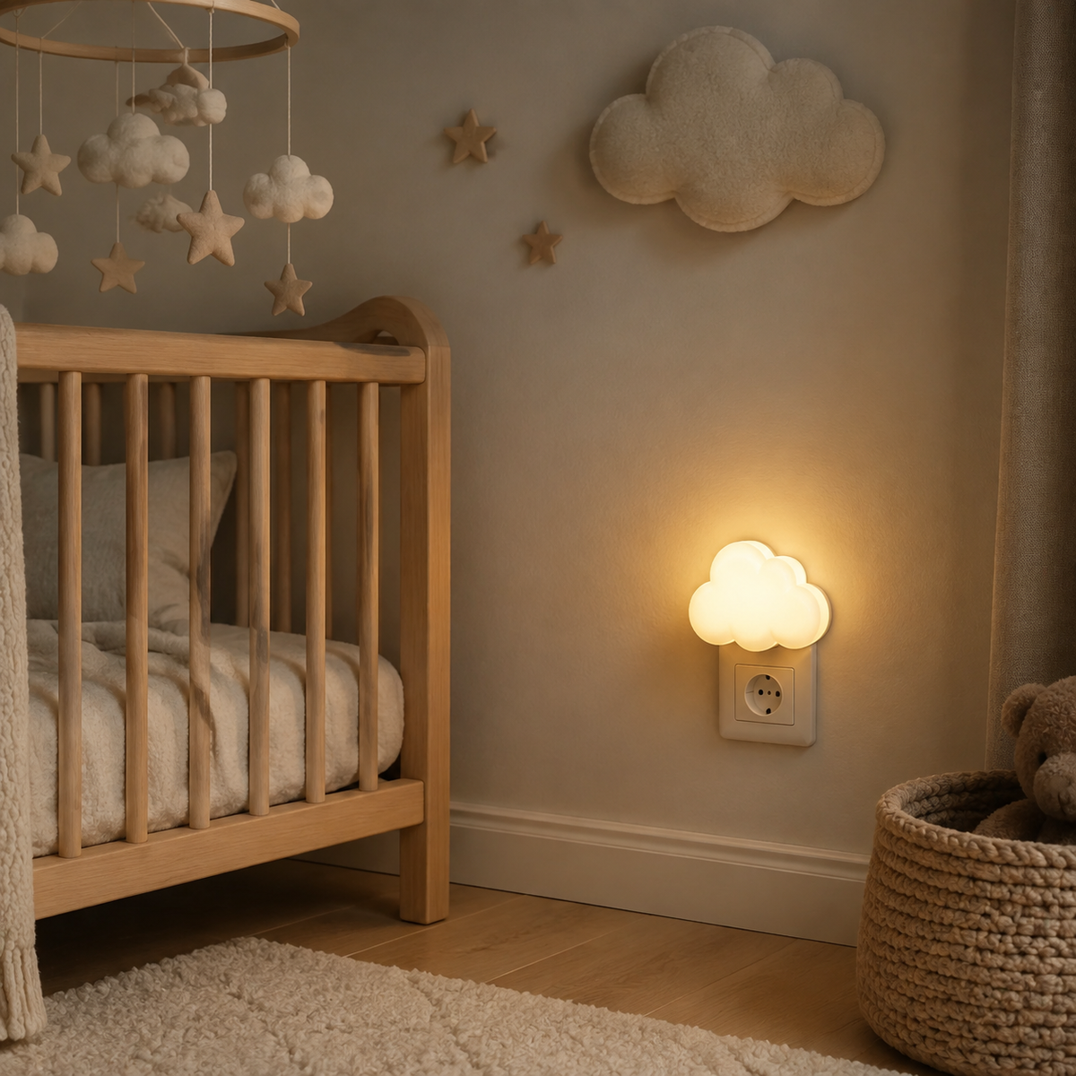 Veilleuse nuage dans une décoration de chambre de bébé