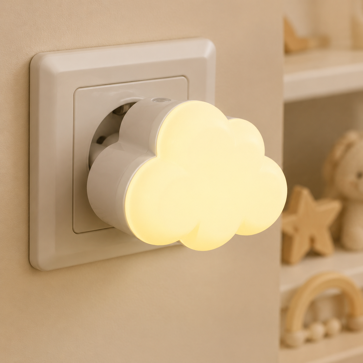 Veilleuse nuage diffusant une lumière douce et chaleureuse
